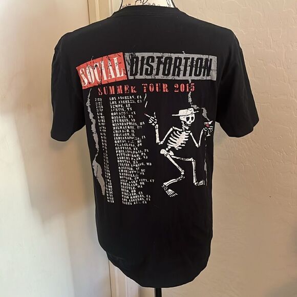 Social Distortion Skeleton Black Summer Tour 2015 Graphic Shirt Band Music Rock - Picture 3 of 8